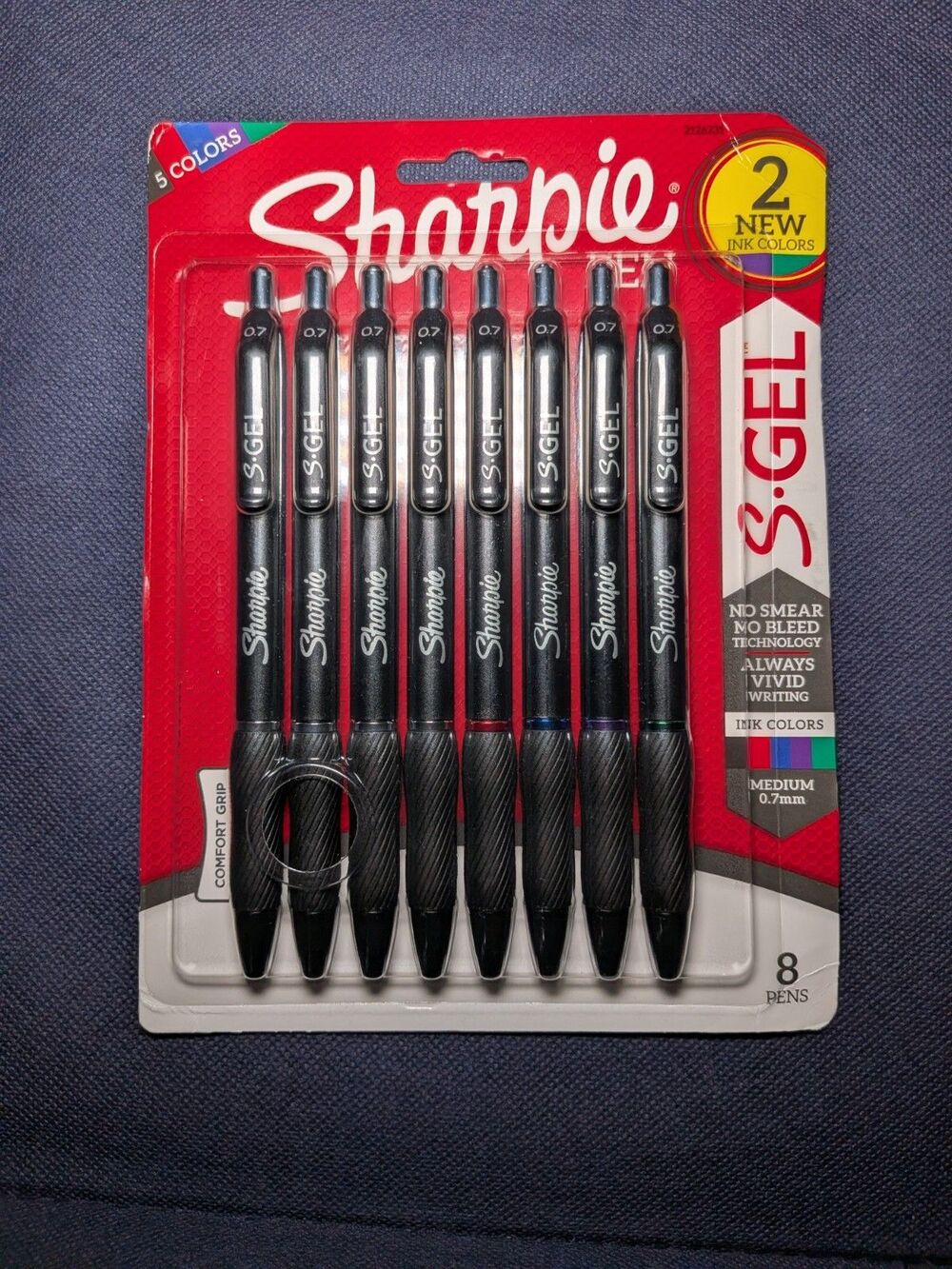 Sharpie S Gel Pens Assorted Pack of 8 No Smear No Bleed Bold Colors 0.7mm